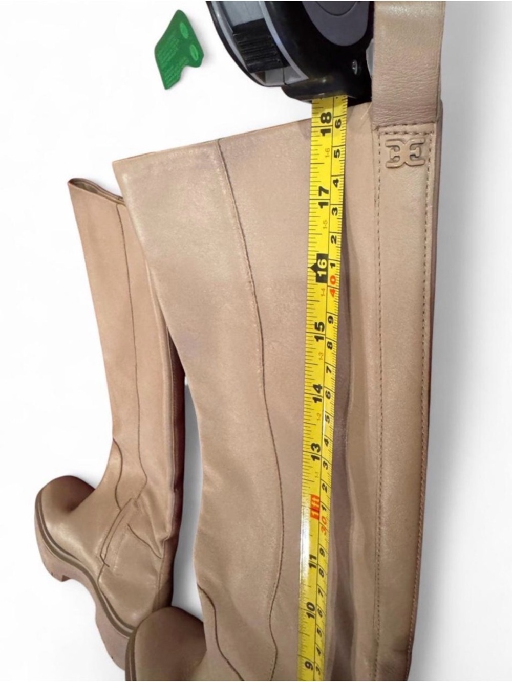 Sam Edelman Larina Tall Waterproof Leather Boots 7 Tan Platform Lug Sole NWOB - Picture 5 of 7
